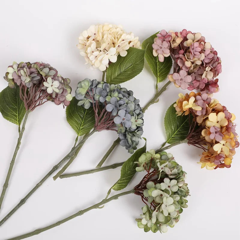 1 Piece Artificial Hydrangea Fake Flowers Home Decoration Accessories Wedding Gifts Shooting Props Indoor Diy Bridal Bouquet