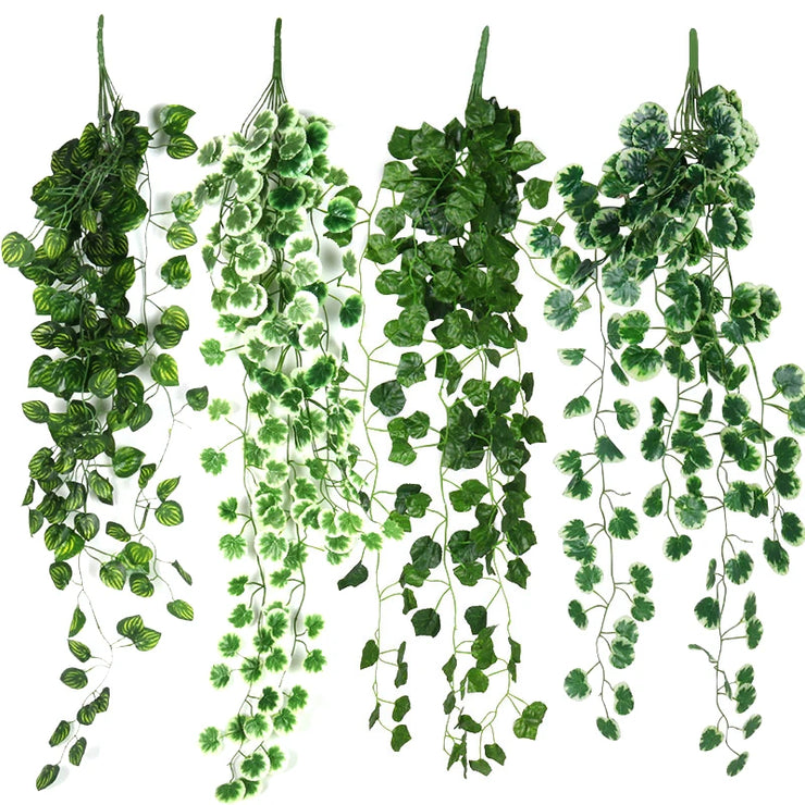 190cm Hiedra Artificial Plants Green Leaves Ivy Leaf Garland Fake Foliage Wedding Jungle Party Home Garden Wall Hanging Decor