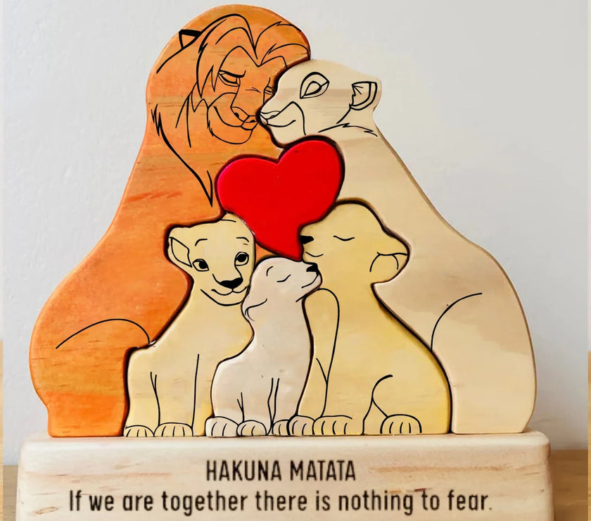 Puzzle Wooden Lion Puzzle Home Decor Thanksgiving Christmas Warm Gifts