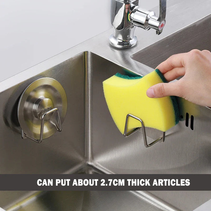 Adhesive Sink Drain Racks Stainless Steel Sink Wall Storage Racks Hooks