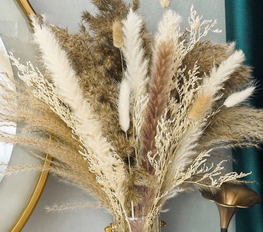 Pampas Grass Decor Boho Home Decor Bouquet Natural Fluffy Dried Flowers for Wedding Floral Arrangements Wall Farmhouse Table Dec