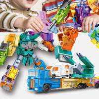 Assemble Number Robots Transformation Toys Building Blocks 20PCS Action Figure Deformation Toy Car for Boy Baby Kids Toddler