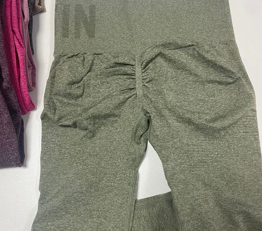 Newest Letter Honey Peach Hip Yoga Pants High Waist Lift Hip Tight Fitness Leggings Seamless Training Sports Leggings