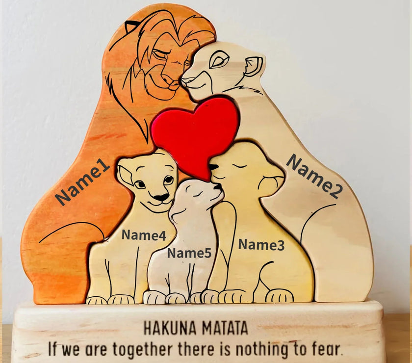 Puzzle Wooden Lion Puzzle Home Decor Thanksgiving Christmas Warm Gifts