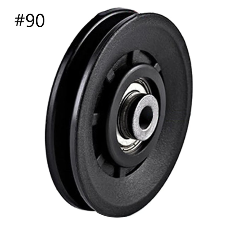 Nylon Bearing Pulley Wheel Round Black Wheel Cable Gym Fitness Equipment Part Exercise Machine Part and Pulley Accessory