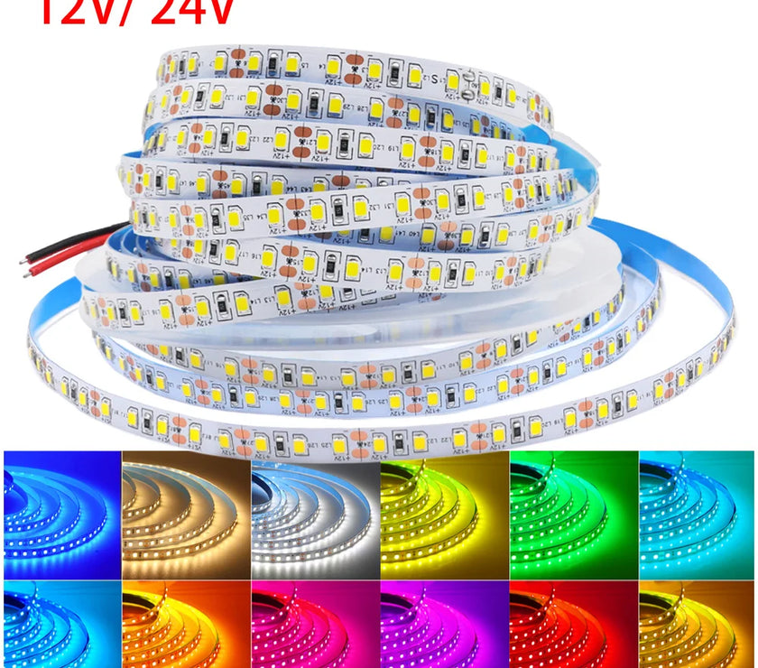 Super Bright Led Strip Light 5m 10m 12V 24V 2835 120LED/