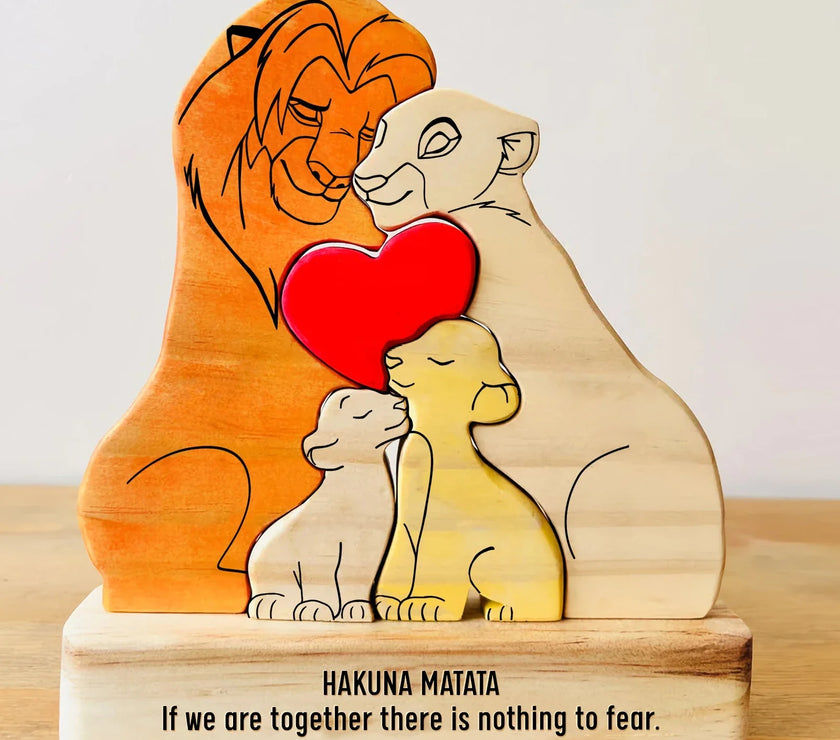 Puzzle Wooden Lion Puzzle Home Decor Thanksgiving Christmas Warm Gifts