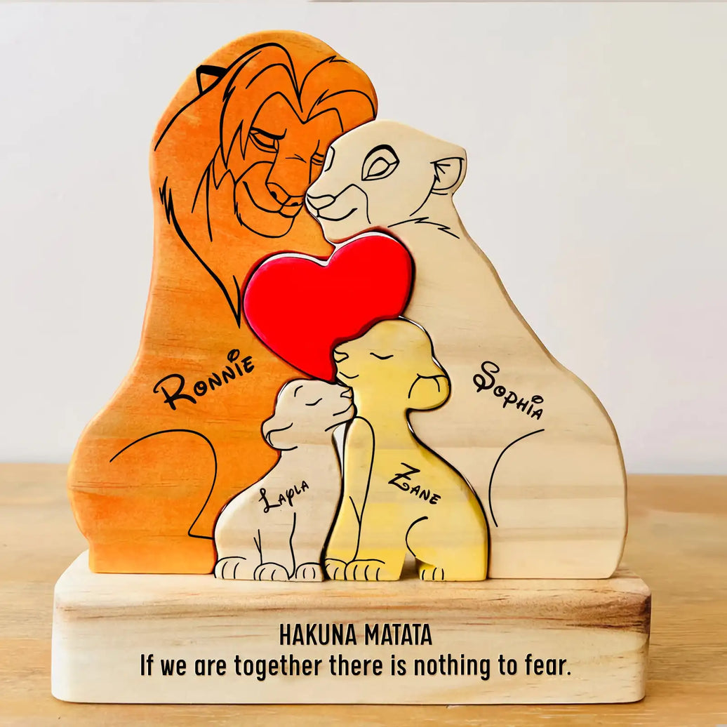 Puzzle Wooden Lion Puzzle Home Decor Thanksgiving Christmas Warm Gifts