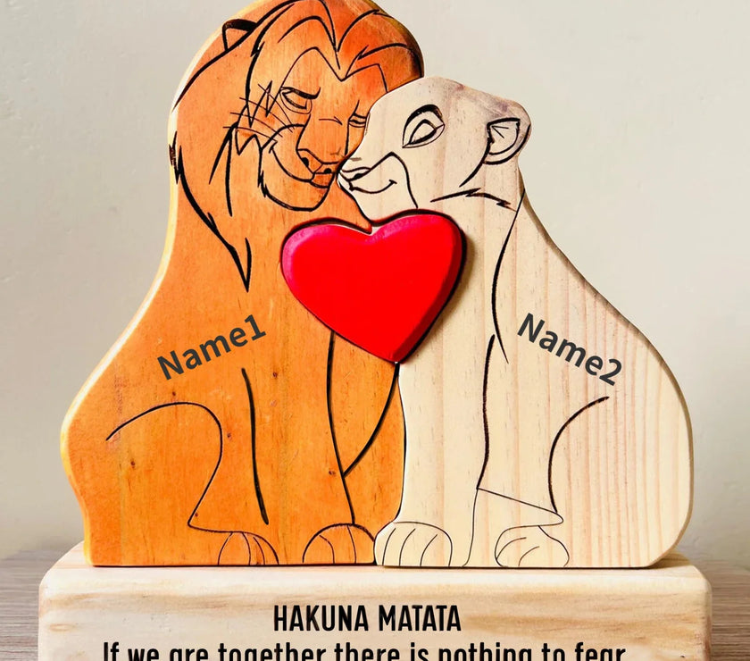 Puzzle Wooden Lion Puzzle Home Decor Thanksgiving Christmas Warm Gifts