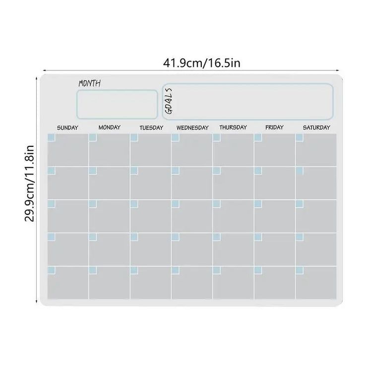 Fridge Calendar A3 Rewritable Monthly Weekly Planner Magnetic Dry Erase Calendar Refrigerator Sticker Message Board