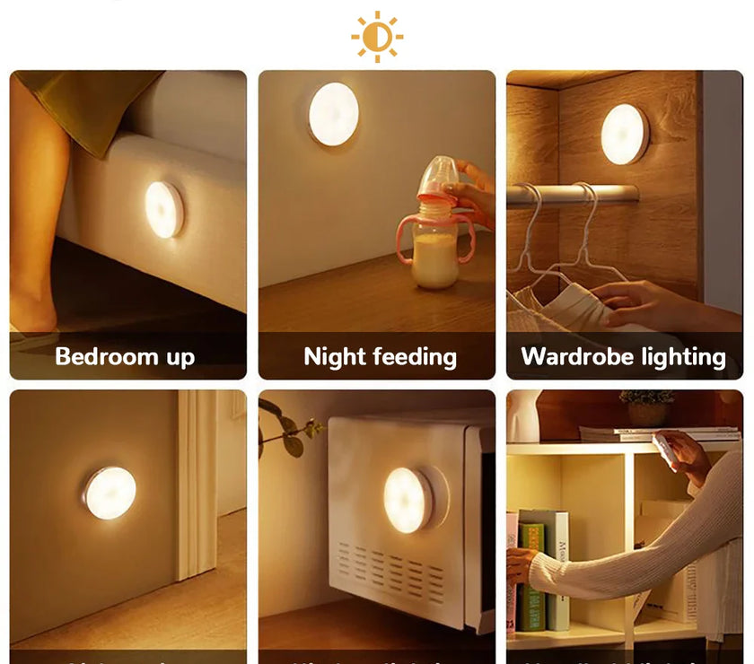 Motion Sensor Light Bedroom LED Night Lights USB Rechargeable Night Lamp