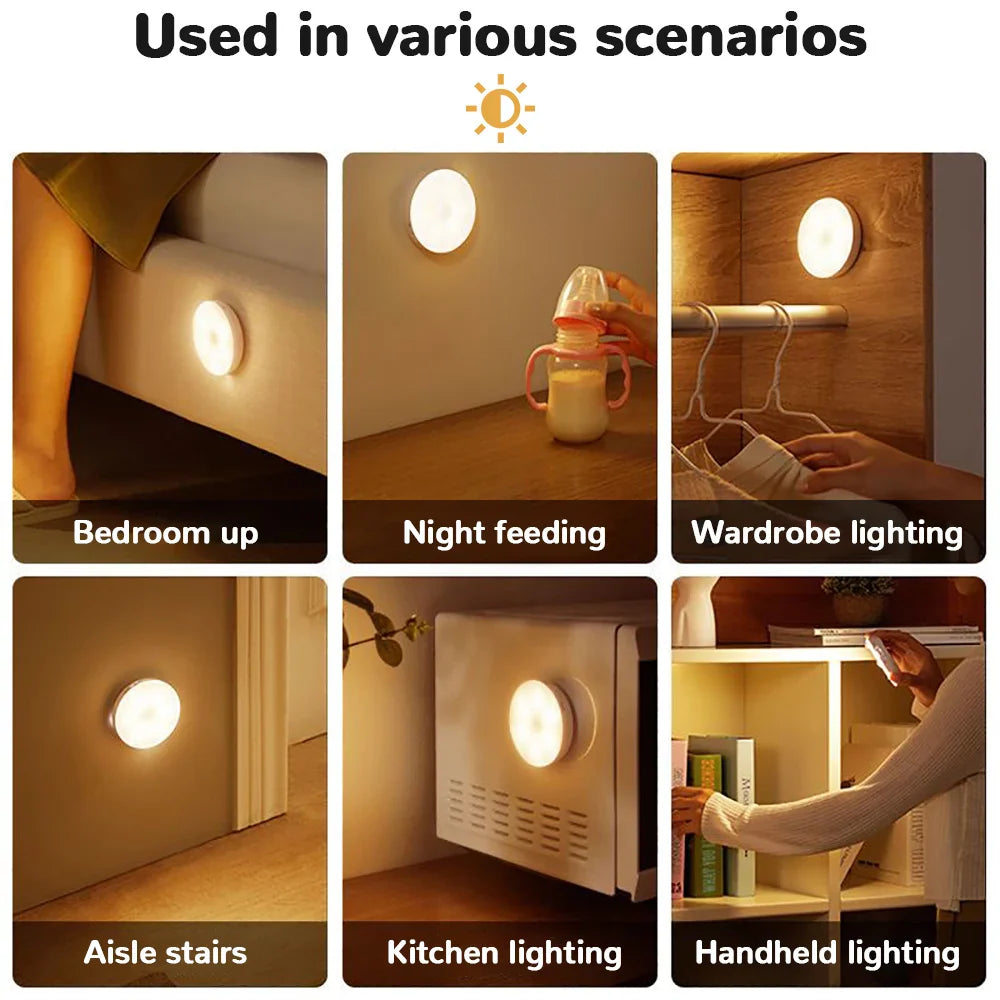 Motion Sensor Light Bedroom LED Night Lights USB Rechargeable Night Lamp