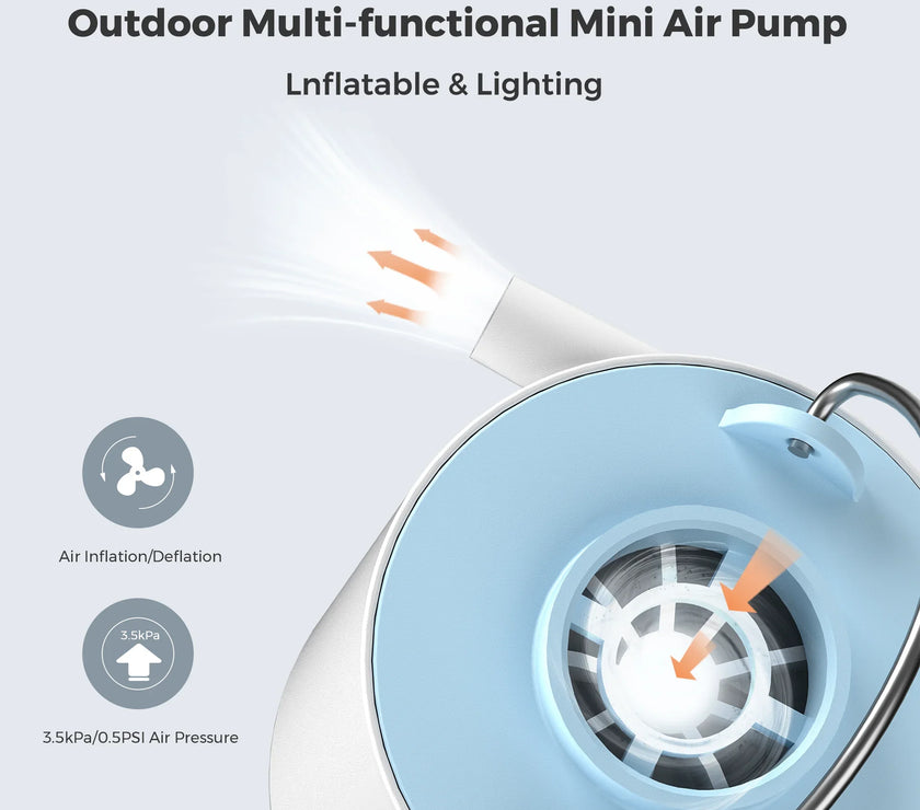 Portable Air Pump Camping Equip Outdoor Gadgets Rechargeable