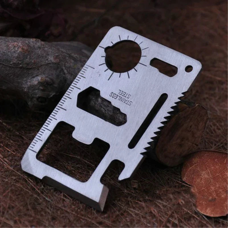 Outdoor Multifunction Tool Set Card Style Bottle Opener Survive Gear Multipurpose Gadget Wrench Sawtooth Screwdriver Wallet Kit