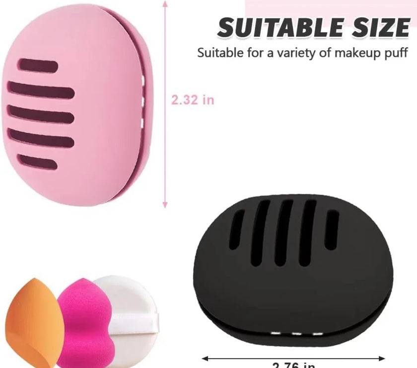 Makeup Sponge Holder Shatterproof Eco-Friendly Silicone Beauty Make Up Blender Case for Travel Gift for Women Girls