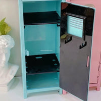 2-layer INS Wind Pink Desktop Storage Cabinet Home Bedroom Desktop Storage Iron Box Cosmetics Jewelry Storage Organization Rack