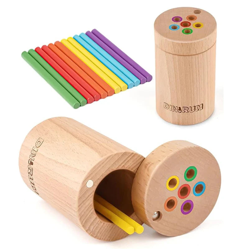 Color Matching Fine Motor Skills Sensory Toys Wooden Educational Stick Board Game