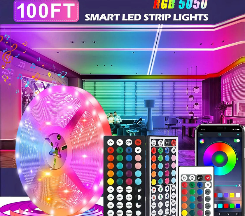 Led Strip Lights 5050 RGB LED Light Smart APP Control for TV Backlight Christmas Party Home Decor Lighting Ribbon Tape for Room