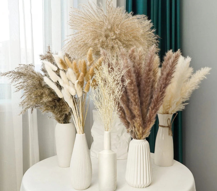 Pampas Grass Decor Boho Home Decor Bouquet Natural Fluffy Dried Flowers for Wedding Floral Arrangements Wall Farmhouse Table Dec