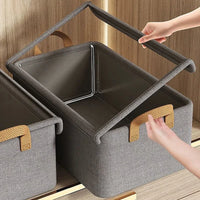 Steel Frame Folding Storage Boxes Dust-proof Moisture-proof Clothes Trousers Socks Home Organization Drawer Wardrobe Storage Box