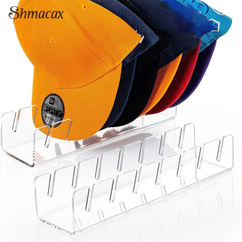 7 Holes Acrylic Hat Baseball Cap Display Rack Durable Clear Acrylic Hat Holder For Home Closet Storage Organization Stores Decor