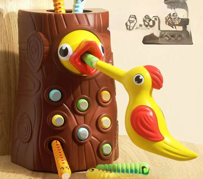 Children Woodpecker Catch Worms Toy Toddler Kids Magnetic Games