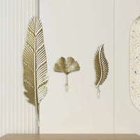 Hanging Storage Rack Home Decoration Bathroom Organization Leaf Shape Wall Hanger For Towel Clothes Gold/Green Nordic Style