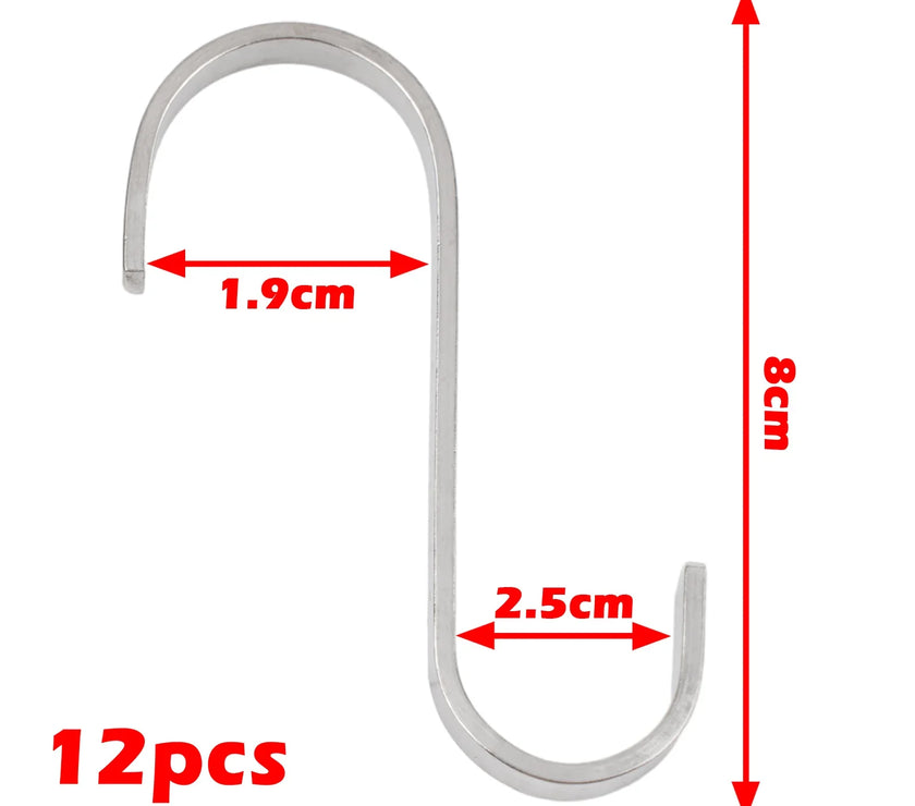 -Shape Hook Stainless Steel Clothes Towel Plant Hanging Rack Kitchen Bedroom Railing