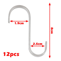 -Shape Hook Stainless Steel Clothes Towel Plant Hanging Rack Kitchen Bedroom Railing