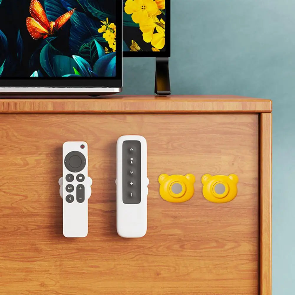 Cartoon Bear Shape Hook No Damage Wall Hook Adorable Cartoon Bear Magnetic Hooks for Home Organization Remote Control Storage