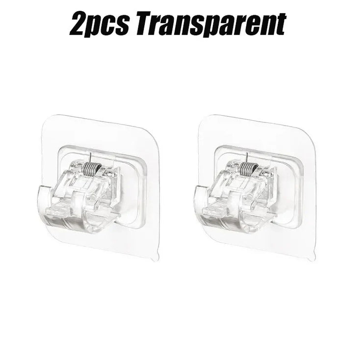 Hooks Adjustable Shelf Curtain Rod Bracket Fixture Bracket Fixing Clip Family Storage Hook Home Organization