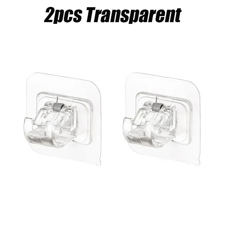 Hooks Adjustable Shelf Curtain Rod Bracket Fixture Bracket Fixing Clip Family Storage Hook Home Organization