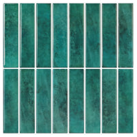 1 Sheet Adhesive Wall Wallpaper Green Tiles Peel And Stick Backsplash Waterproof Wall Stickers For Kitchen Bathroom Room Decor