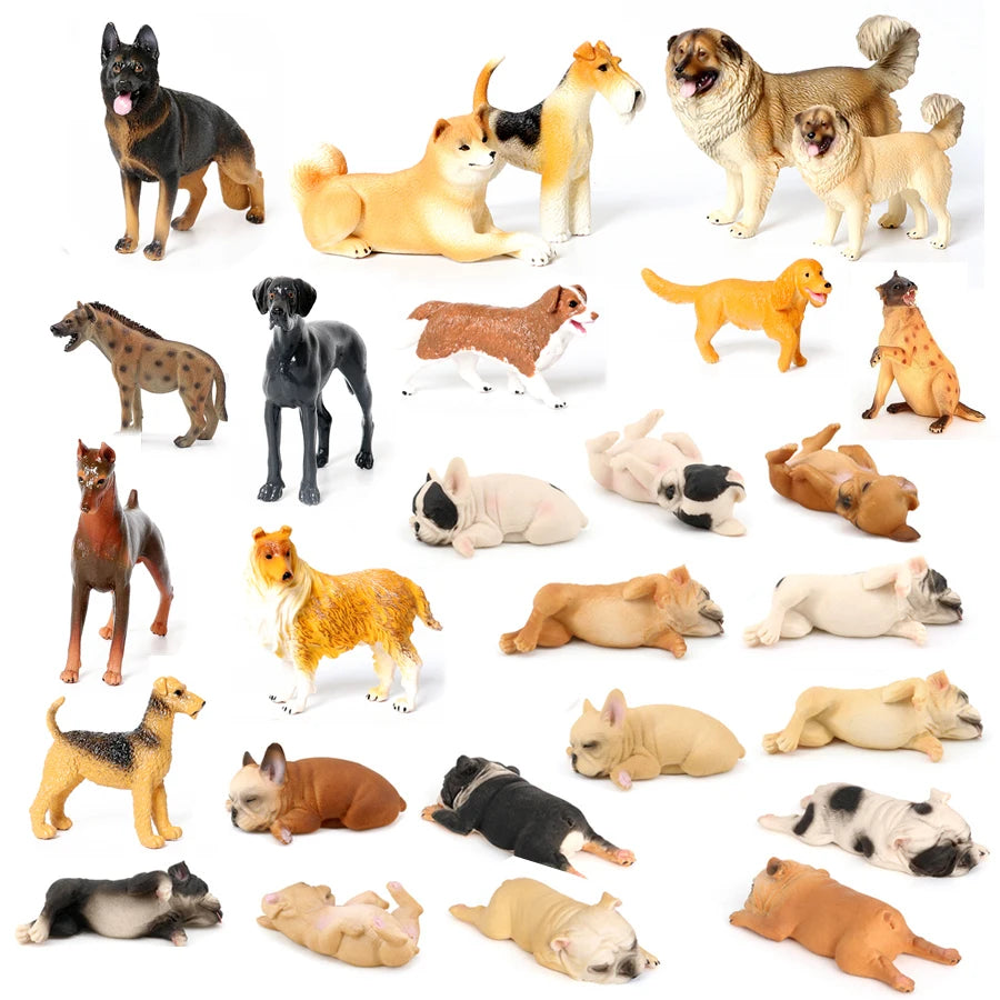 Realistic French Bulldog Figurines Solid Dog Model Figures Toys Christmas Birthday Gift Party Decoration for Kids Toddlers