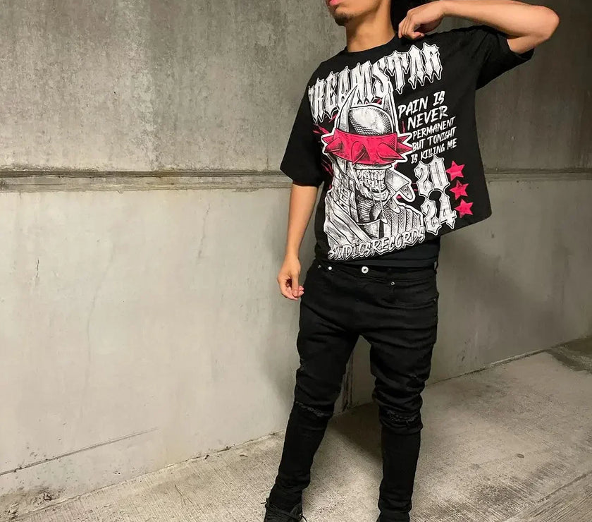 shirts Print Cotton Oversized Harajuku Gothic Short Sleeved y2k top