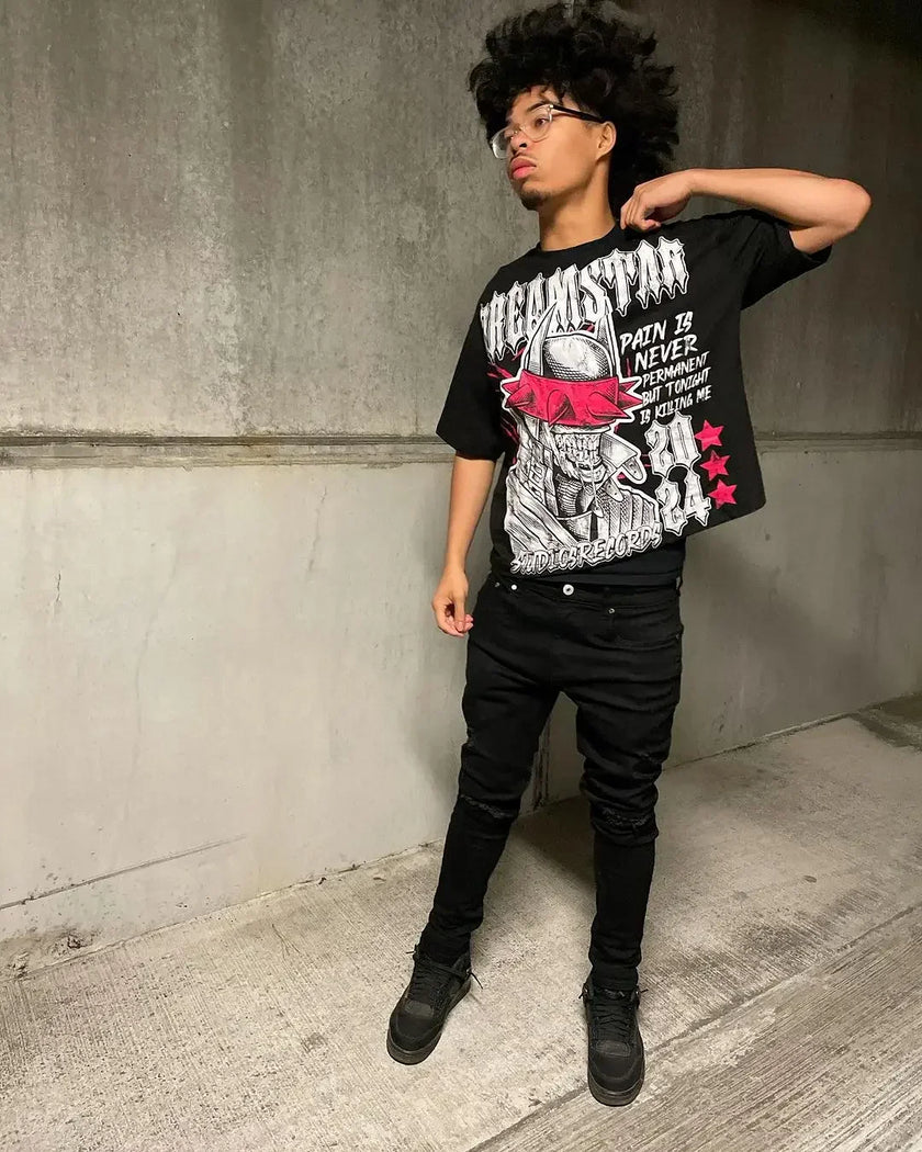 shirts Print Cotton Oversized Harajuku Gothic Short Sleeved y2k top