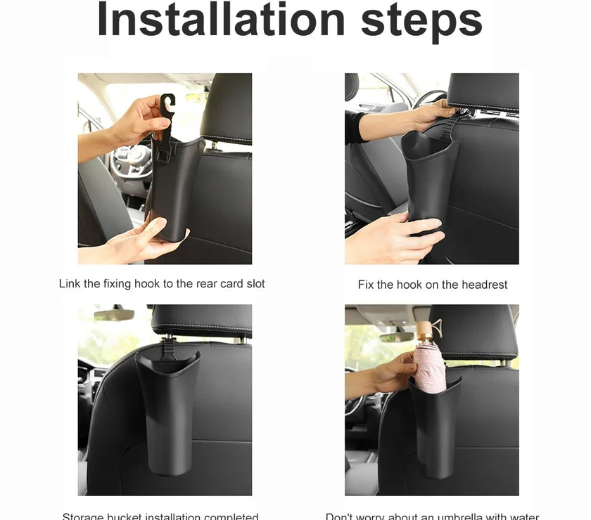 Car Umbrella Storage Box Versatile Space Saving Auto Umbrella Rack Holder Car Backseat Cup Holder Car Garbage Can