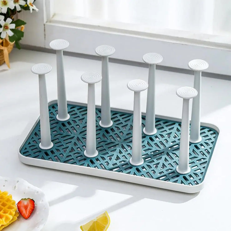 Detachable Cup Drain Rack Bottle Dish Drying Shelf Dust-proof Glass Cup Drainer Holder Stand Kitchen Storage Holder Home Decor