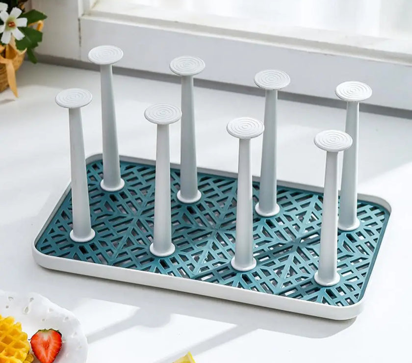 Detachable Cup Drain Rack Bottle Dish Drying Shelf Dust-proof Glass Cup Drainer Holder Stand Kitchen Storage Holder Home Decor