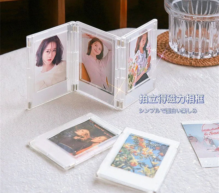 1 Pcs Refrigerator Magnetic Photo Frame Acrylic Photo Holder Display Stand Magnet Picture Frame Desktop Photo Display