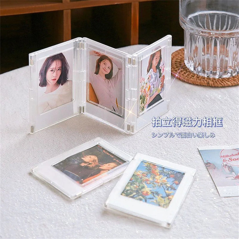 1 Pcs Refrigerator Magnetic Photo Frame Acrylic Photo Holder Display Stand Magnet Picture Frame Desktop Photo Display