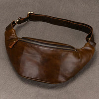 Waist Bag Mini Travel Fanny Chest Pack Cowhide Belt Bag Male Small Waist Bag