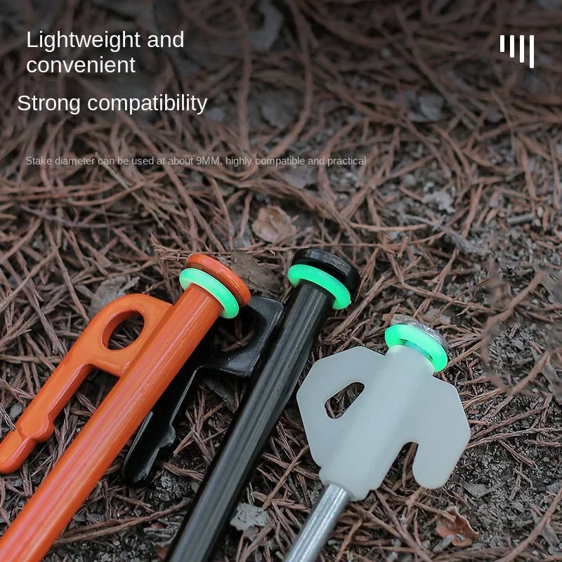 Outdoor Camping Equipment Luminous Ring Nails Edc Gadgets Multifunctional Silicone Ring Tent Camping Accessories Hiking