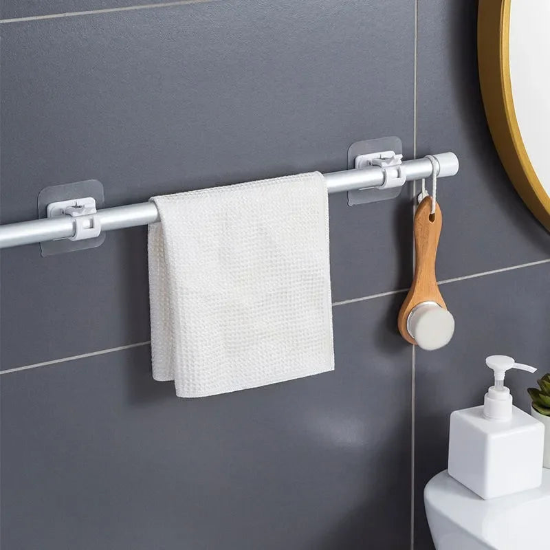 Hooks Adjustable Shelf Curtain Rod Bracket Fixture Bracket Fixing Clip Family Storage Hook Home Organization
