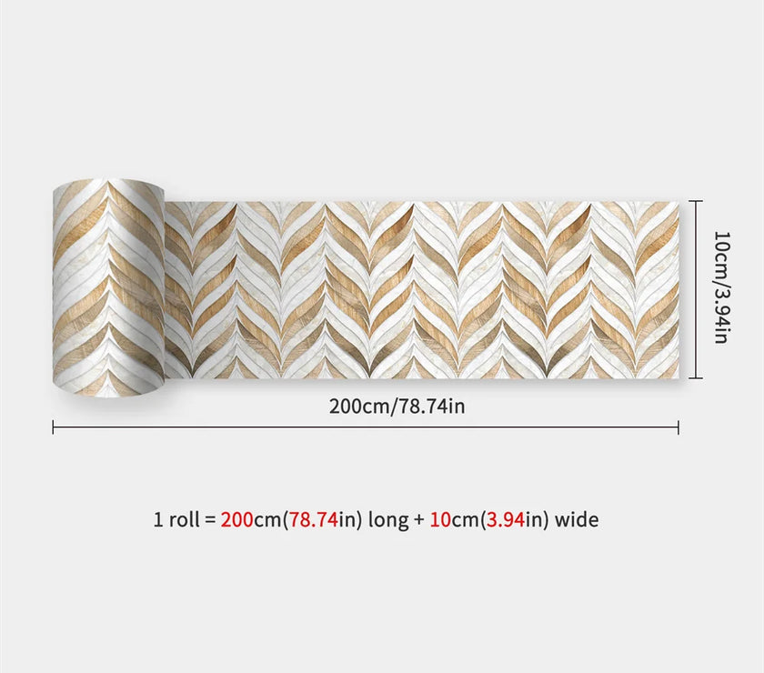 10X200cm Long Strip Wall Stickers Floor Kitchen Bathroom Living Room Skirting Line Wall Decor Waterproof Peel & Stick Wallpaper