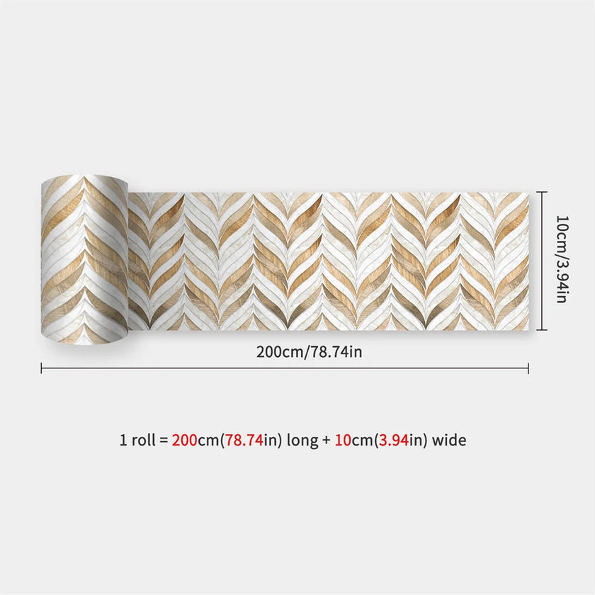 10X200cm Long Strip Wall Stickers Floor Kitchen Bathroom Living Room Skirting Line Wall Decor Waterproof Peel & Stick Wallpaper
