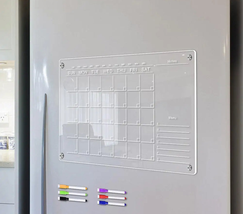 Monthly Board Calendar Monthly Board Reusable Magnetic Fridge Calendars with Scratch-proof Boards Marker Pens Stay Organized