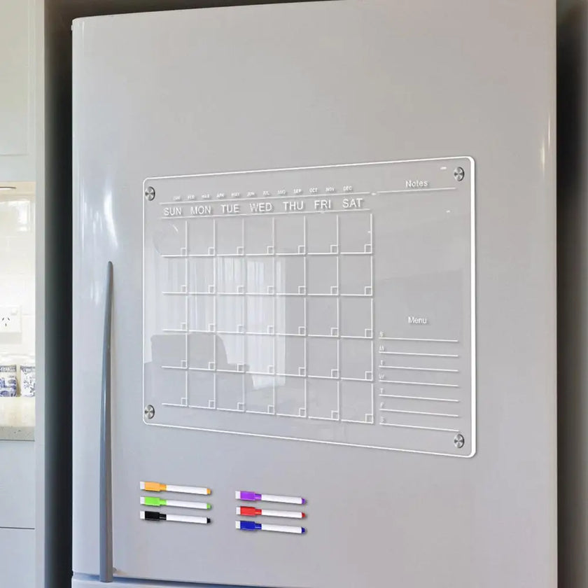 Monthly Board Calendar Monthly Board Reusable Magnetic Fridge Calendars with Scratch-proof Boards Marker Pens Stay Organized