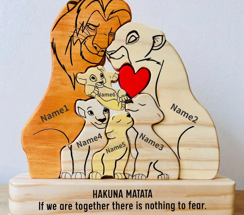 Puzzle Wooden Lion Puzzle Home Decor Thanksgiving Christmas Warm Gifts