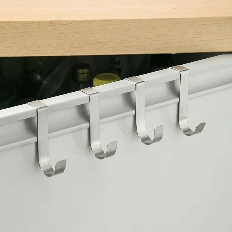 -Shaped Metal Hook Cabinet Door Hanging Rack Gadgets Holders Desk Shelves Kitchen Utensils Storage Organizer Bathroom Accessori